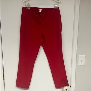 J. Jill Women's Ankle Crop Pants in Deep Red